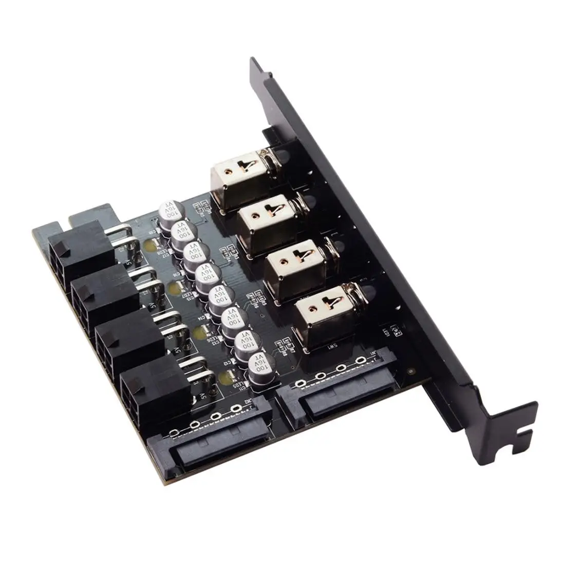 4-Port HDD SSD Power Switch Controlle​r Hard Disk Management System HDD Power Switch Hard Drive Selector SATA Drive Switcher