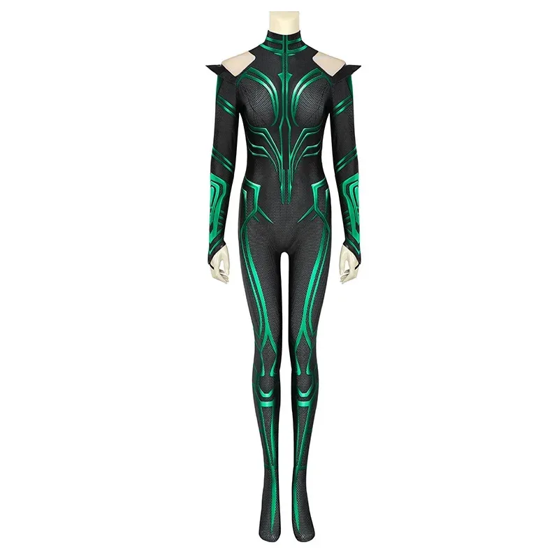 2025 ❤ New Thor 3 Ragnarok Supervillain Hela Costume Jumpsuit Bodysuit Cloak Halloween Cosplay Costumes for Aldult★★