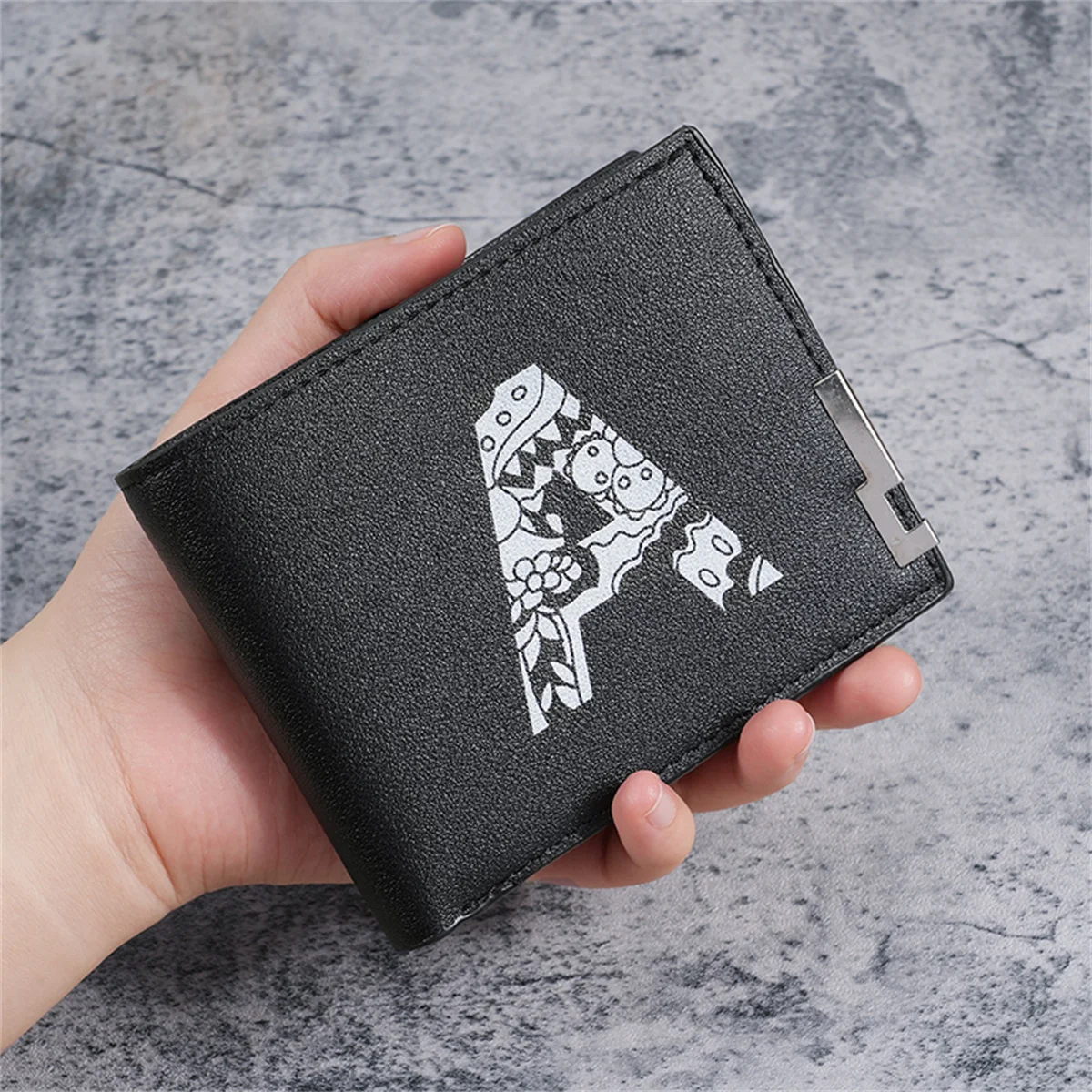 Men's wallet Fashion short folded letter coin wallet multi-function card bag