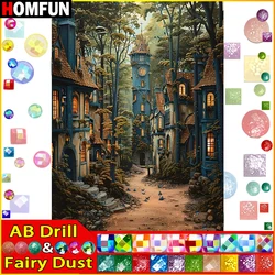 HOMFUN Fairy Dust AB Diy Full Square Round Drill 5D Diamond Painting Diamond Embroidery 