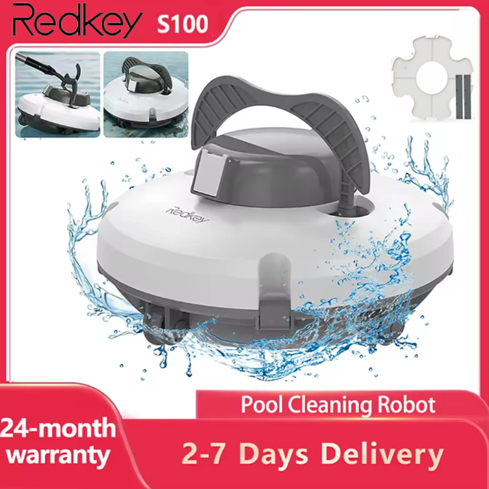 Nettoyeur de piscine robotisé Redkey S100, autonomie de la batterie de 130 minutes, zone de nettoyage de 100 m², navigation intelligente, fonction d'auto-Stationnement