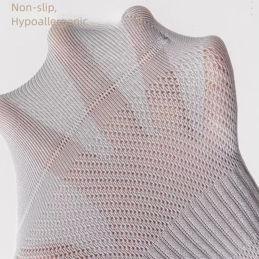 12 짝/대 통기성 남성 여름 양말 얇은 냄새 방지 메쉬 짧은 양말 땀 흡수 중공 보이지 않는 발목 양말