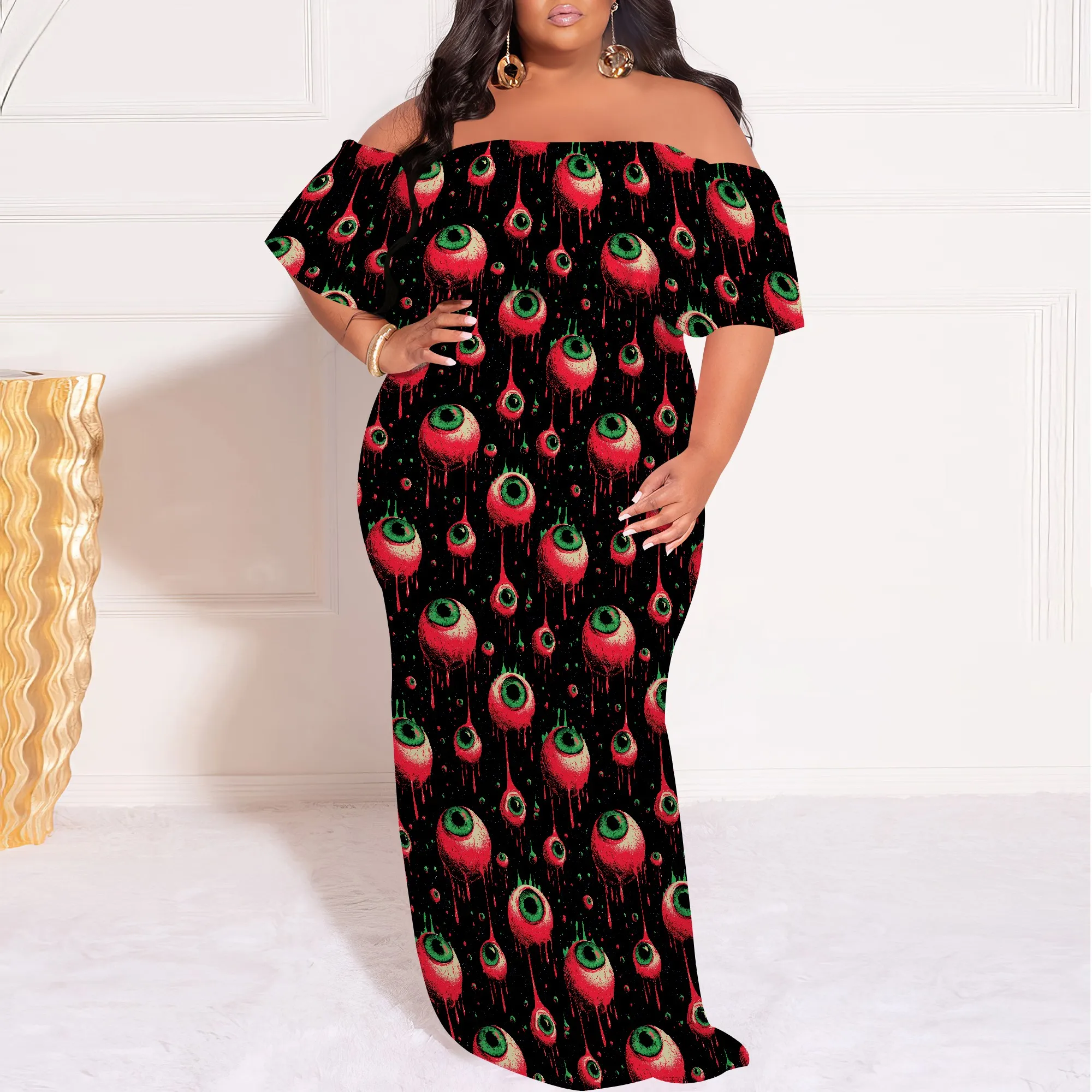 

2025 Summer European Style Women's Dress, Printed Women's Dress, Plus Size Dress