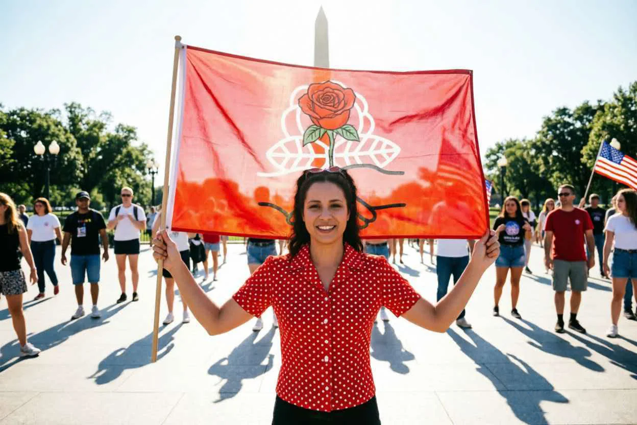 Democratic Socialists of America DSA Flag Banner Polyester Fiber Outdoor Use Political Community Group Display