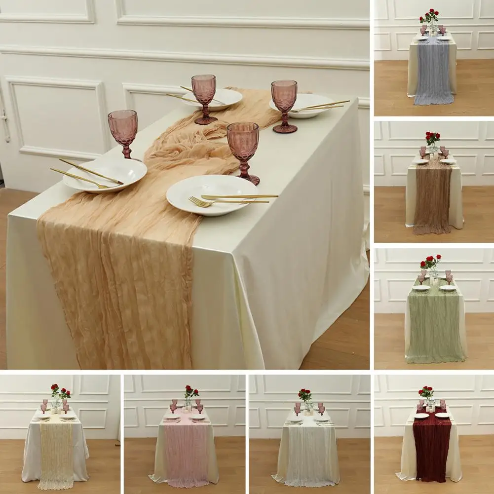 

Полиэстеровая скатерть-дорожка в стиле бохо, из жатой ткани, для декора стола, элегантная, для свадеб, девичников и вечеринок