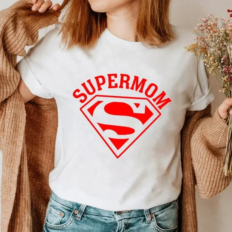 Summer T Clothing Supermom 90s Fashion Trend Harajuku T-shirt Cotton Mom Gift High Quality Round Neck Casual Y2kt 2000s Clothing