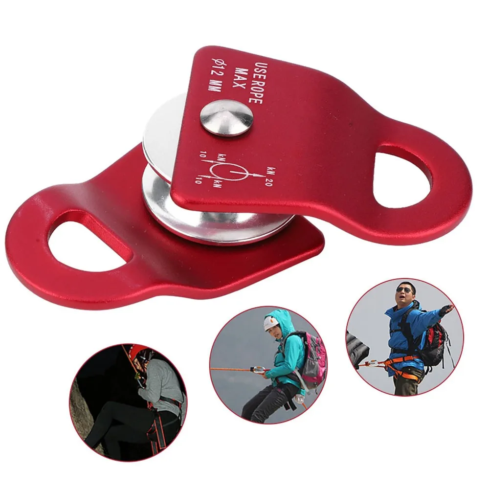 Durable Aluminum Alloy Micro Pulley 20kN Single Sheave Swing Pulley Climbing Pulley Rock Climbing