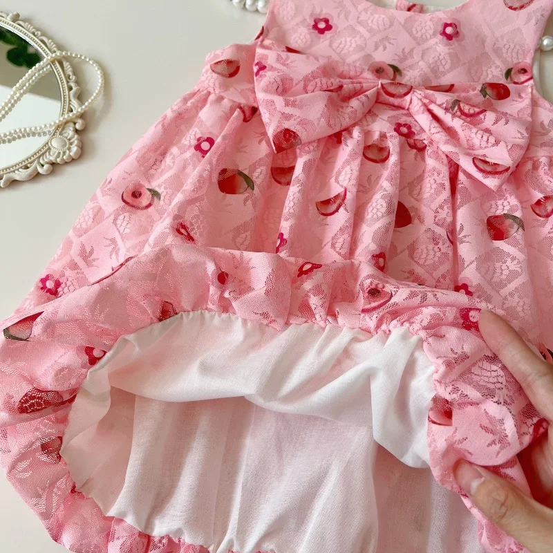 Girls Clothing Sets Summer Lace Shirt+Shorts Fashion Korean Princess Two Piece Set Birthday Party Toddler Girl Dress 2-7Yrs