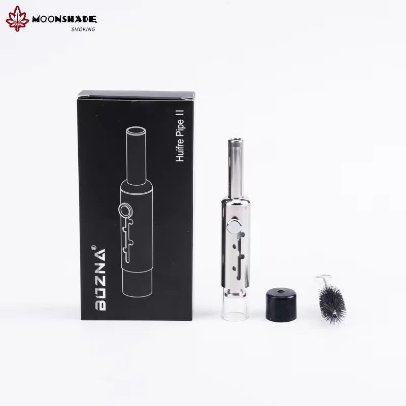 MOONSHADE Adjustable Tobacco Herb Glass Smoking Pipe with Filter Brush Portable Dry Burn Tube Smoke Pipes Accessories Gadgets