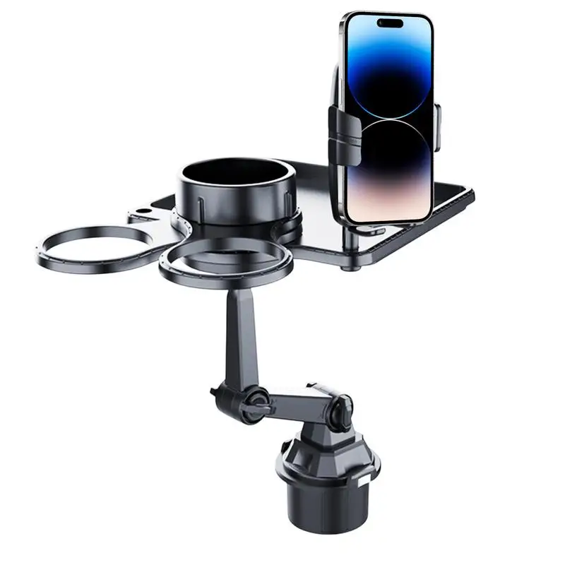 

Automobile Cup Holder Tray Cup Holder Expander Tray With Phone Mount Commuting Traveling Vehicle Dining Table Worker Solutio For