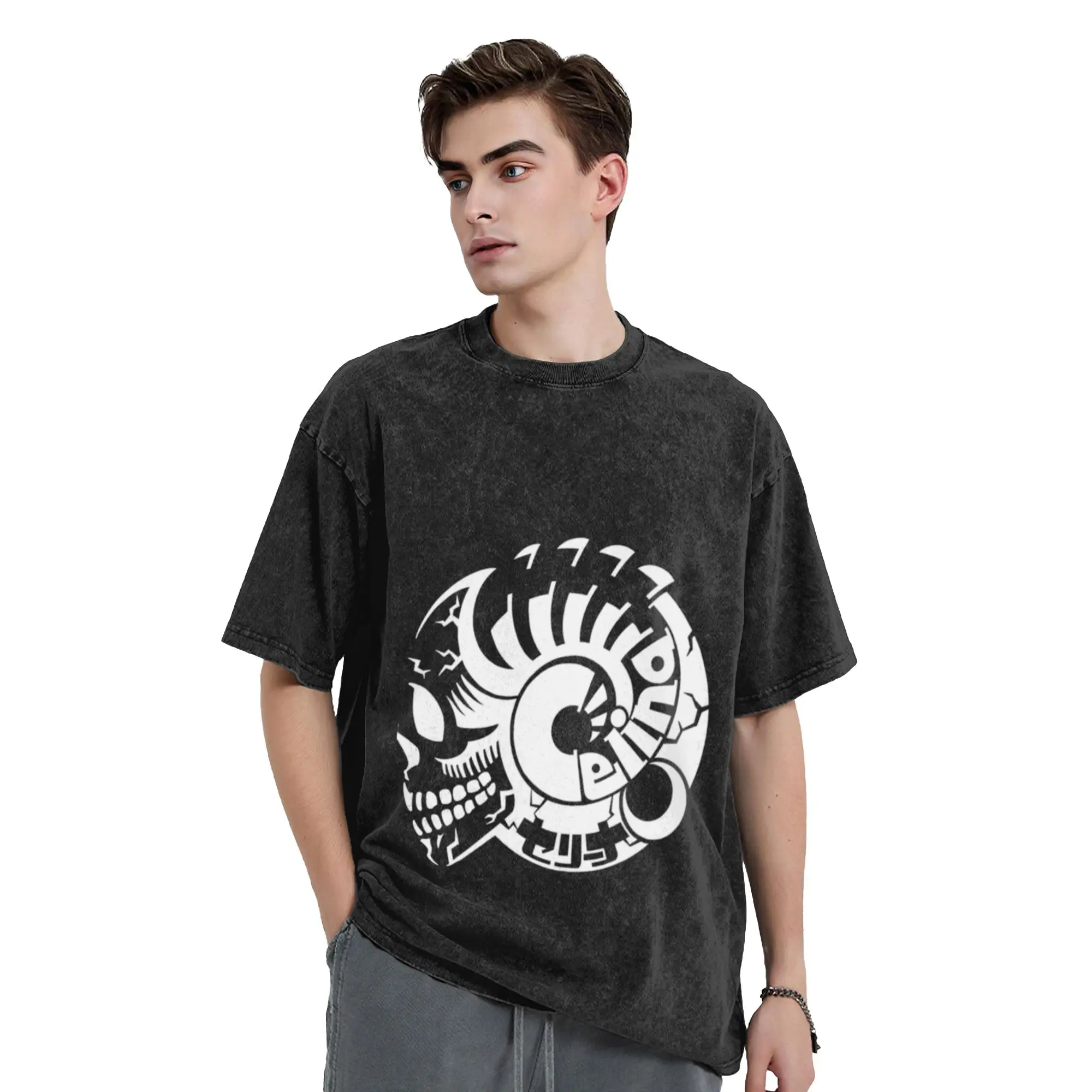 Celina Sheep Skull Logo Unique Stylish A T-Shirt Oversized Short Sleeve Cotton Tees Tops
