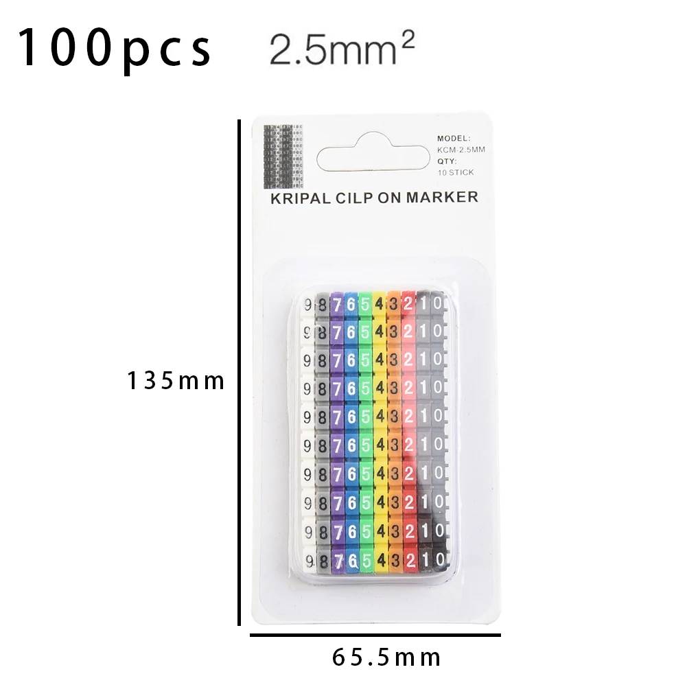 1 * Wire Number Box Cable Markers Colourful C-Type Marker Number Tag Label For 2-3mm Wire Brand New And High Quality