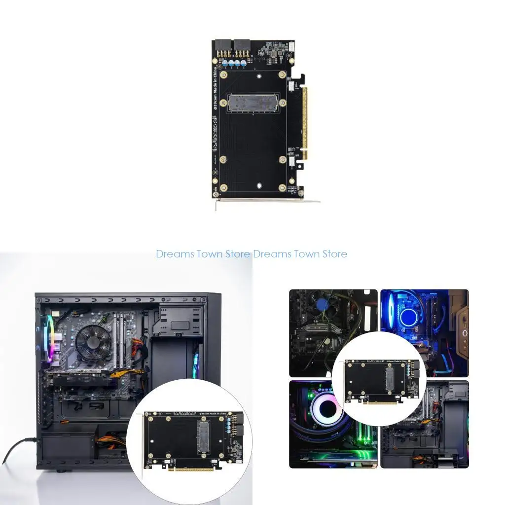 

HX6A Интерфейсы PCIe X16 Плата преобразователей SXM2 Адаптер видеокарты Автоматическая регулировка скорости