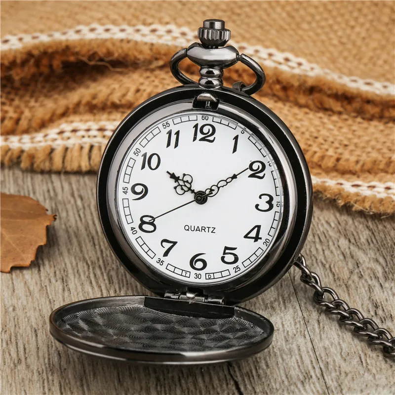 To My Husband I Love You Until The End of Time Design Men's Quartz Pocket Watch Fob Chain Timepiece Gift to Lover reloj