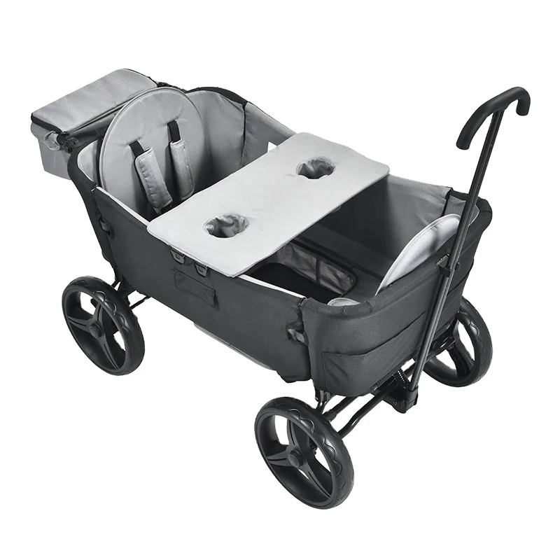 fashion new design  2 seats baby stroller wagon folding beach travel system with EN certificate linkage front big wheels