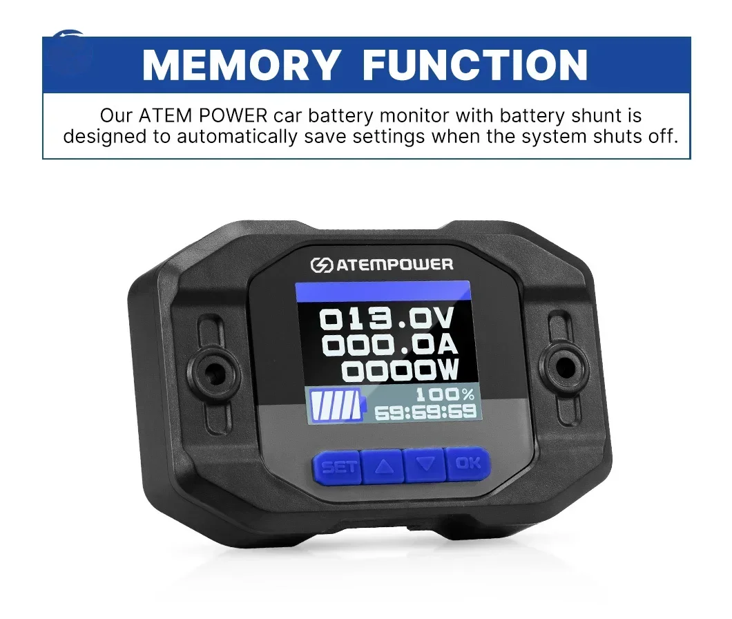 ATEM POWER-Real-time Battery Tester, RV Bateria De Carro, Saúde Cranking, Teste De Carregamento, 12V, 200A