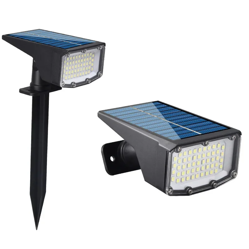 Ajustável Solar Powered Spotlight, 53LED Lâmpada, In-Ground, IP65 impermeável, Paisagem Wall Light, Iluminação exterior, 1 Pc, 2Pcs