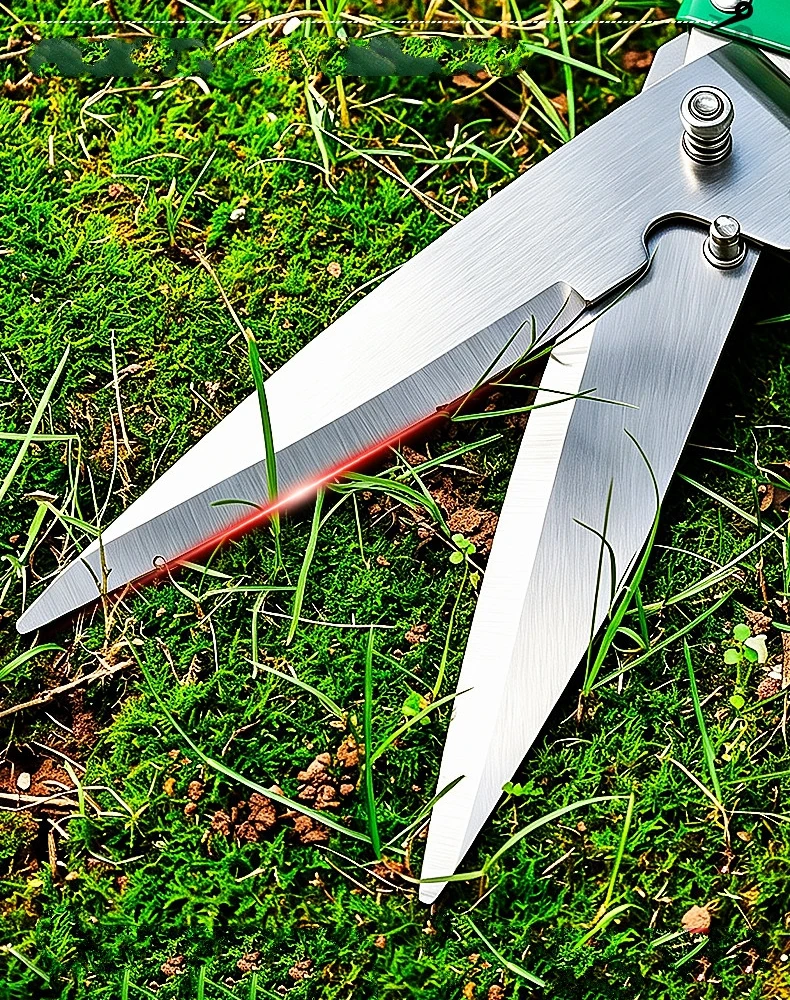 Edelstahlklinge Grasschere, Arbeitsersparnis, Federbelasteter Heckentrimmer, Handgehaltener Rasenmäher für Gartenarbeiten im Hinterhof – Detail 3