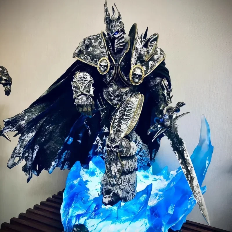 38cm World of Warcraft WOW Lich King Arthas Menethil Anime Figurine PVC Statue Model Collection Desktop Home Decor Ornament Gift