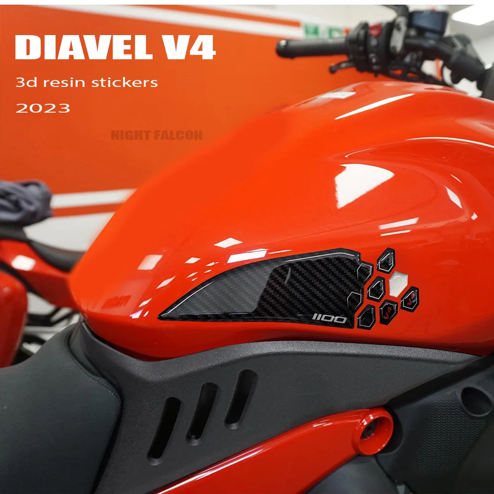 diavel v4 2023 Motorcycle Accessories tank pad Protector 3D Epoxy Resin Sticker Kit For Ducati Diavel V4 2023-