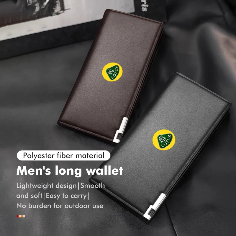 Car Leather Men Long Wallet Multifunctional Casual Storage For Lotus Eletre Emira Evija Envya 3-Eleven Elise Evora Eterne