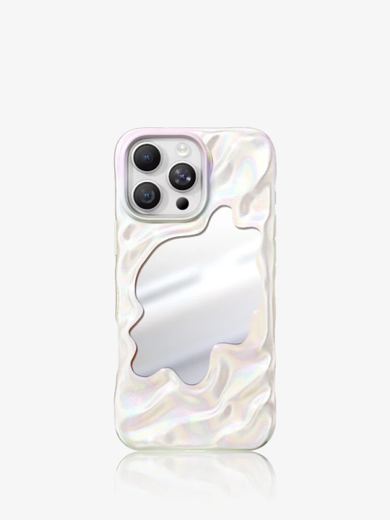 

Suitable for iPhone mobile phone case magnetic suction mirror anti-fall liquid metal wave