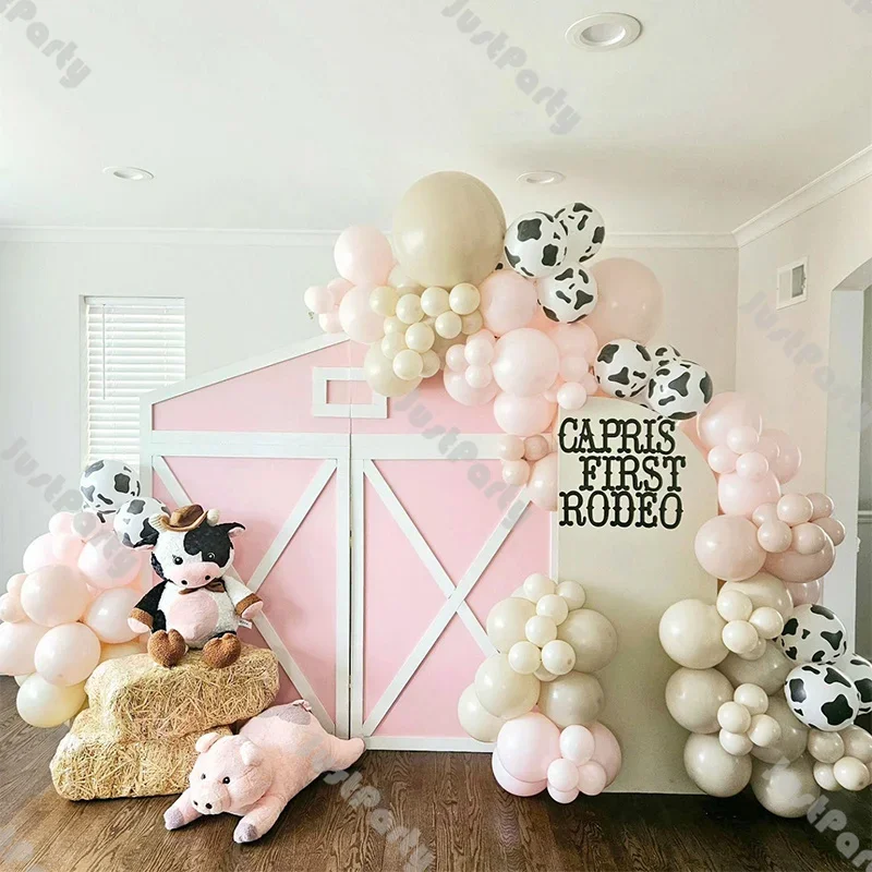 113pc Girl Farmyard Balloon Garland Kit Western Baby Shower Bridal Shower Ideas Happy Birthday Gender Reveal Party Wedding Decor