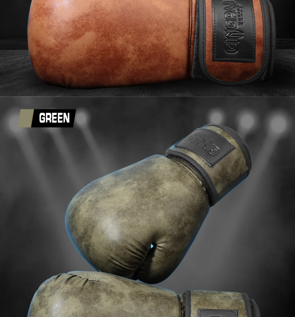Retro Farbe Erwachsene Kinder Frauen/Männer Boxhandschuhe Pu Leder MMA Muay Thai Boxe De Luva Handschuhe Sanda GYM Ausrüstung 6 8 10 12 UNZEN Boks – Detail 13