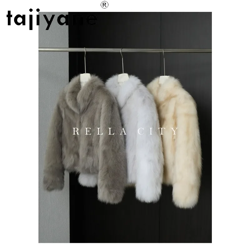 TAJIYANE Imported Fox Fur Coat Women Luxury Jackets Furry Tops Real Fur Jacket New Winter Coat Women Clothing Lapel Шуба Женская