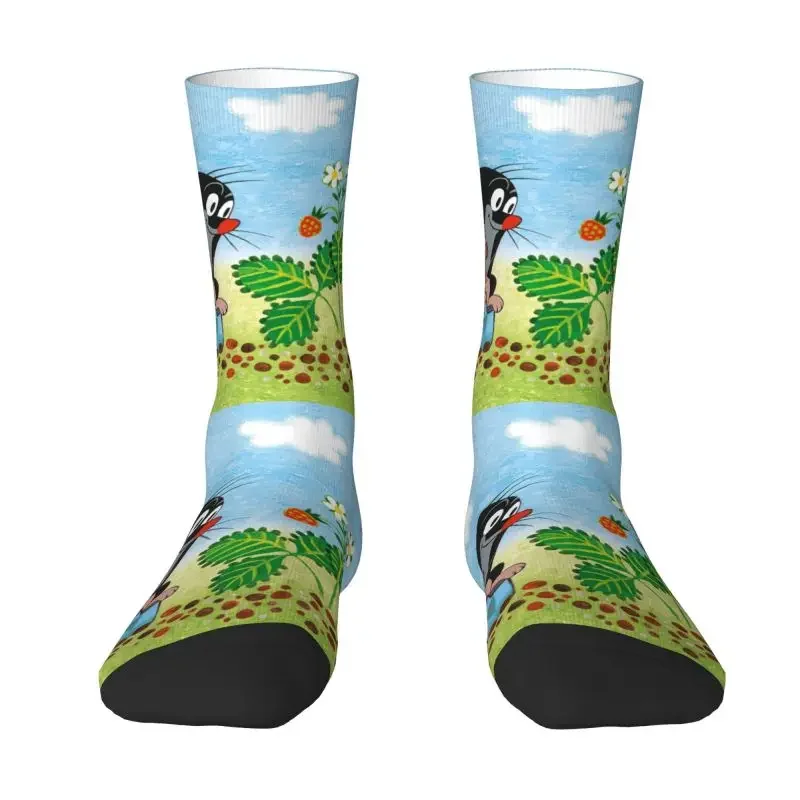 Cute Men's Cute Mole Digging Dress Socks Unisex Breathbale Warm 3D Printed Cartoon Krtek Little Maulwurf Crew Socks