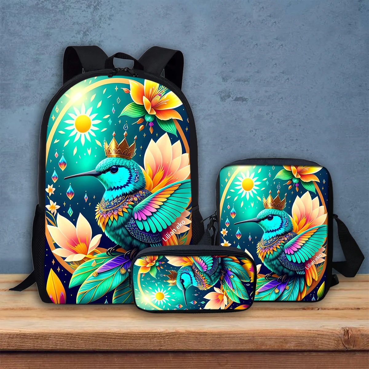 

Luxury Hummingbird Sunflower Designer School Bag Kindergarten Boys Girls Student Backpack New Popular Travel Daily Bookbags 2023