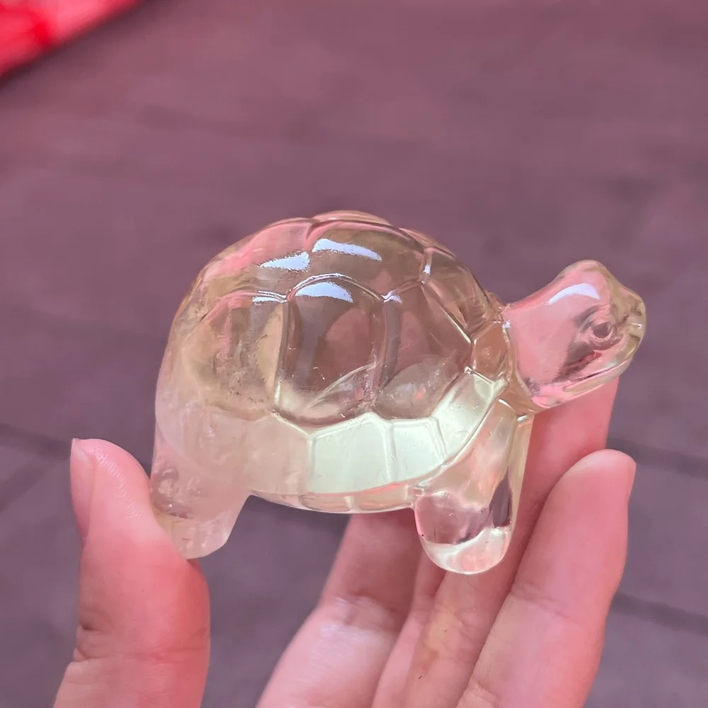 1PCS Natural Green Fluorite Turtle Carving Polished Reiki Healing Crystal Feng Shui Energy Home Office Decor Gift