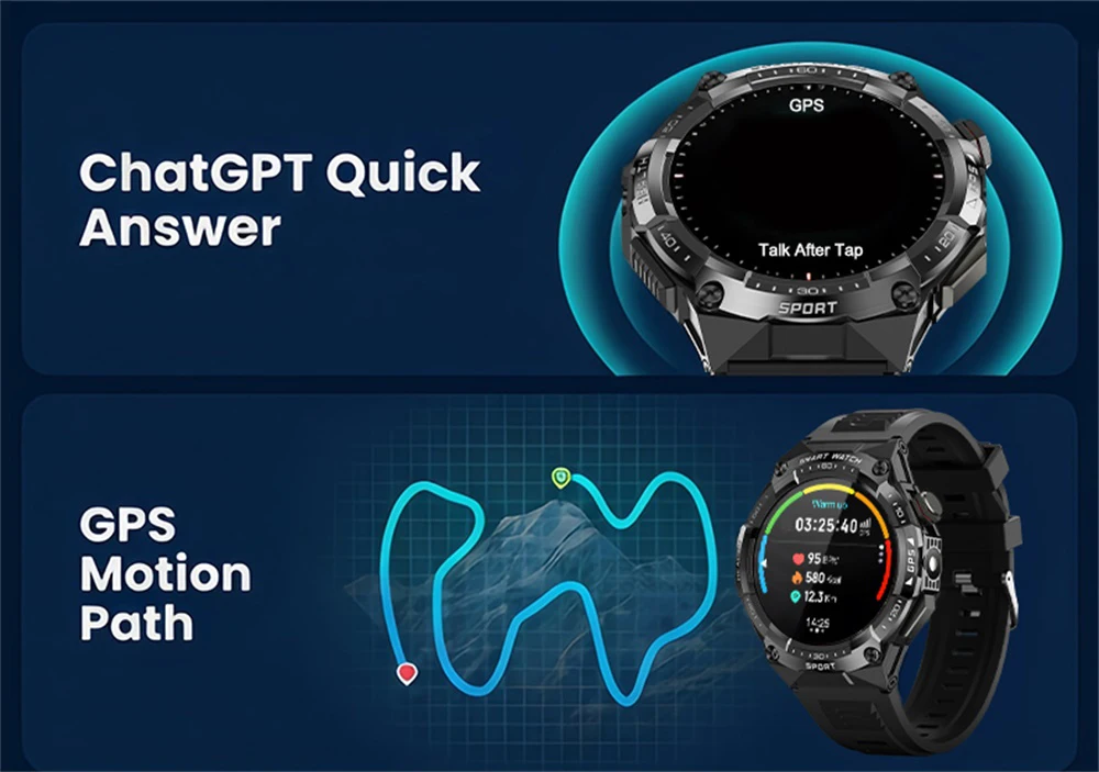 Fitness Smartwatch with GPS, AMOLED Display, Compass and Bluetooth Calling description 2