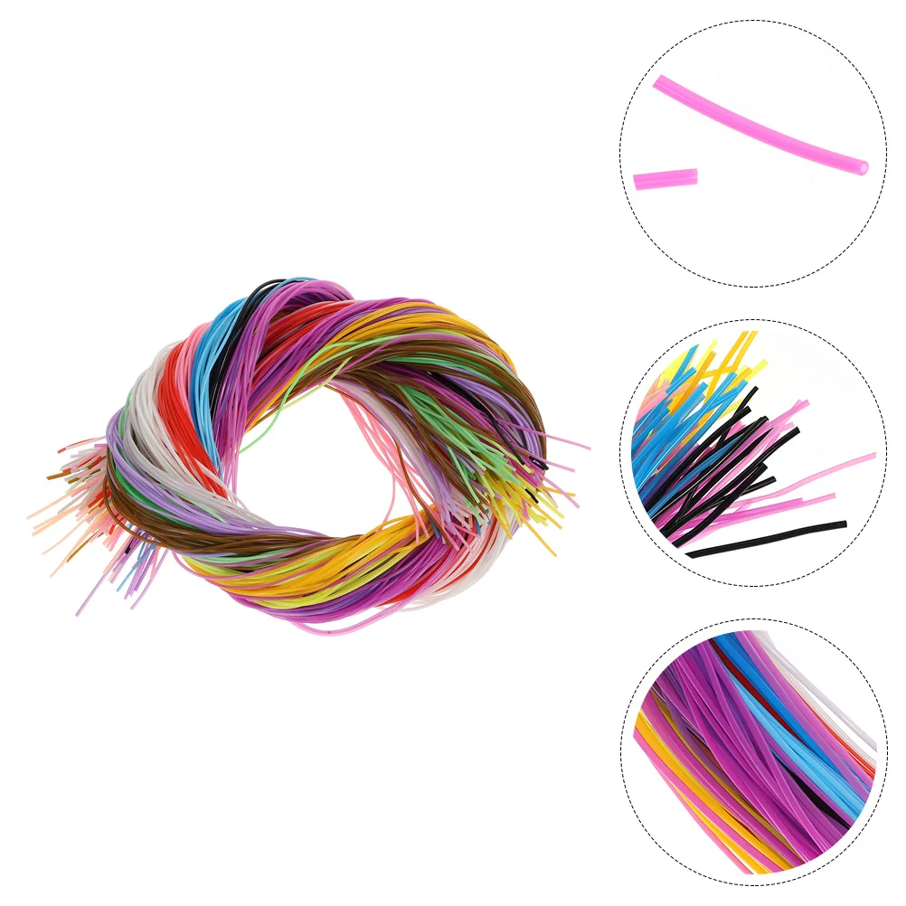 

200 Pcs Colorful Braided Rope Assorted Lacing Cord Jewelry Making Supplies Knitting Lanyard PVC Material DIY Craft Plastic