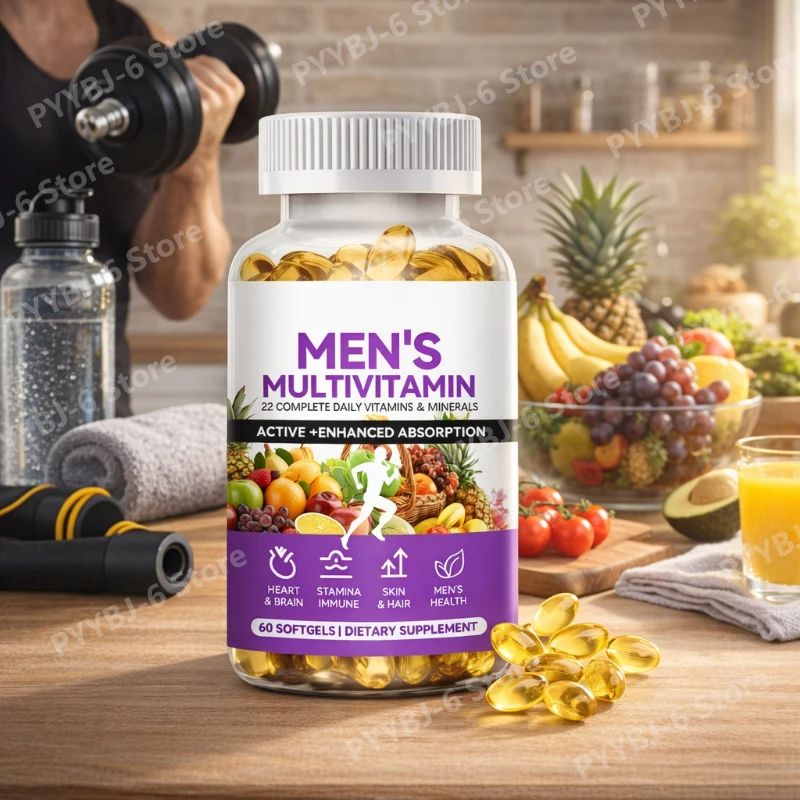 

Мультивитаминные капсулы для мужчин 22 в 1: комплексные ежедневные витамины и минералы с ликопином, высокая усвояемость, ежедневная пищевая добавка, 60 шт.