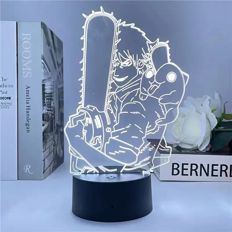 Chainsaw Man Makima for Bedroom Decor Anime 3d Night Lamp Children Christmas Gift Manga Figures Bedside Lamp Creative Led Light