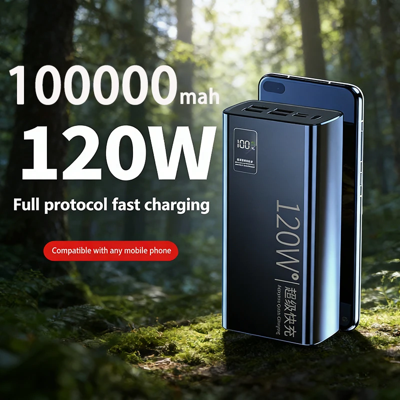 

120w 100000mah Fast Charging Large Capacity Charging Treasure Digital Display Mobile Power Portable Fast Charging power bank