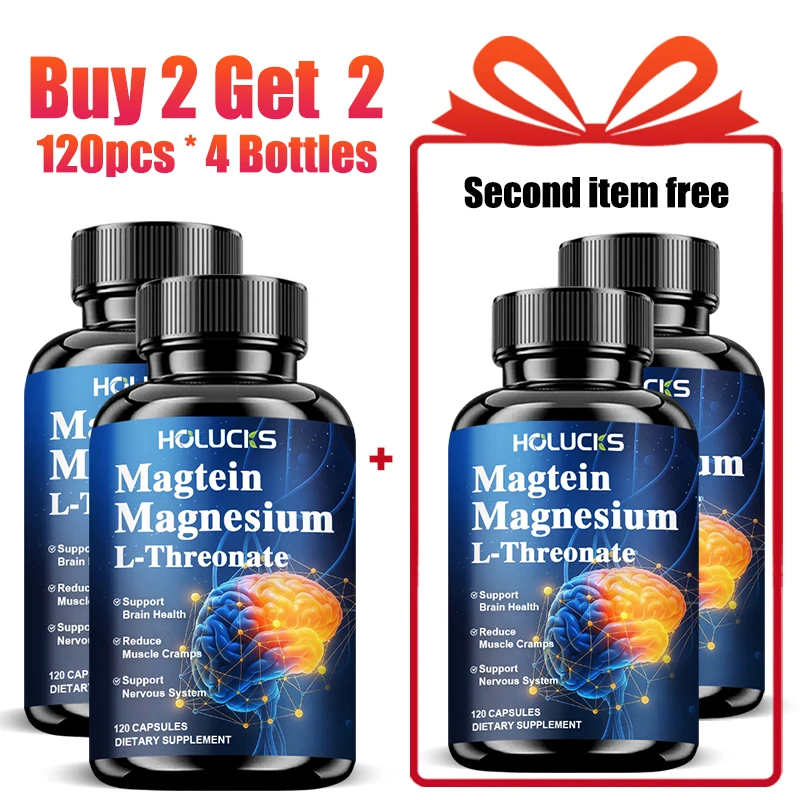 

Капсулы HOLUCKS Premium Magnesium L-Threonate, улучшают концентрацию внимания, качество сна, память и расслабление, поддерживают здоровье нервов и костей.