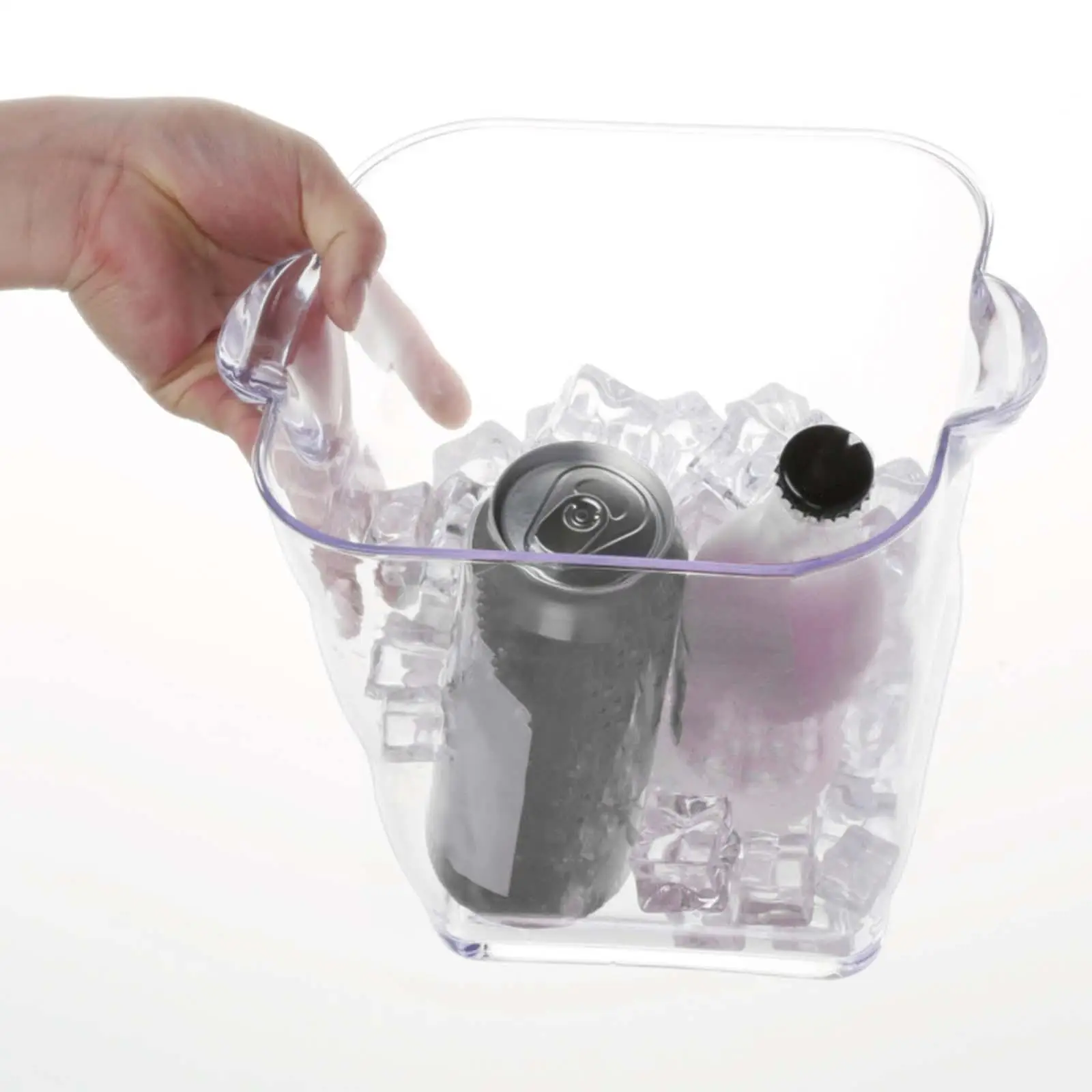 Ice Bucket Portable Waterproof Square Wave Clear Chiller Bin