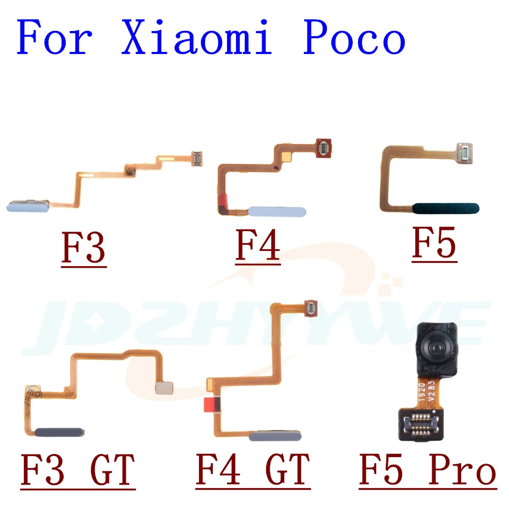 For Xiaomi Poco F3 F4 GT F5 Pro F3GT F4GT Home Button Back Touch ID Scanner Fingerprint Sensor Flex Cable Phone Parts