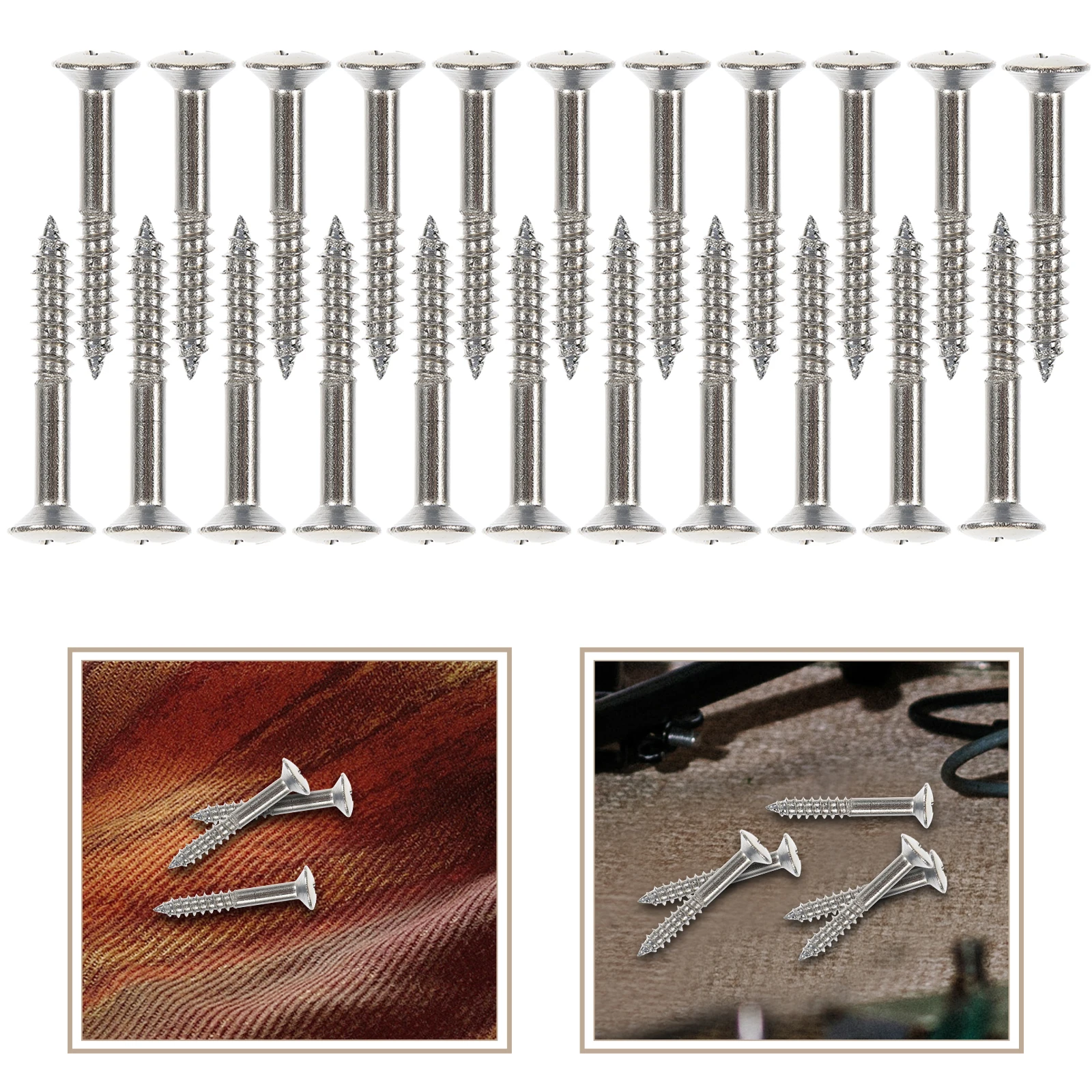 

40pcs Pickup Screws Metal Bass Electric Pickguard Mounting Parts Hardware Metal Screws Replacement Accessories
