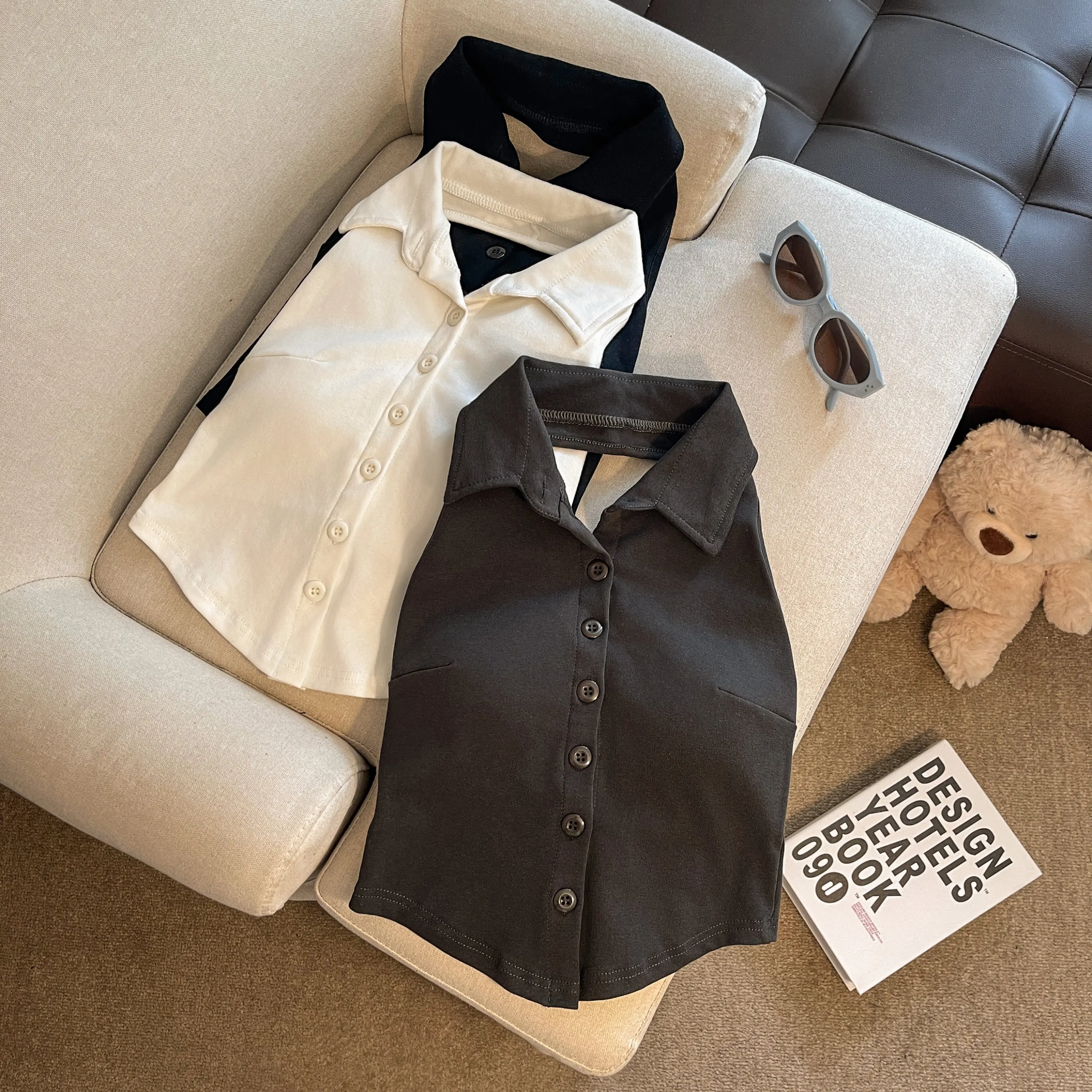 

Sexy Single-Button Hanging Neck Vest Women's Summer New Back Beauty Strap Chest Pad Small Top Korean Style Slim Fit Cardigan