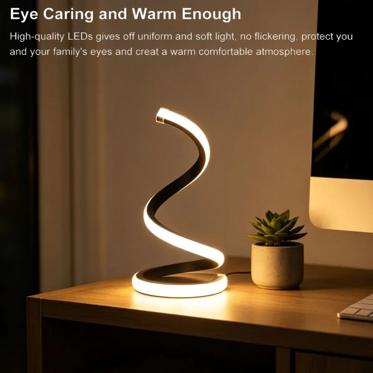 

1pcUSB spiral table, LED night light, dimmable desk lamp, living room bedside table, study room, office bedroom decoration