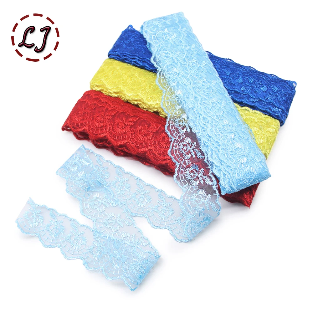 Newly arrived 45mm wide lace 10yd/lot embroidered mesh belt fabric ribbon wedding craft for one-sided DIY handmade home party de