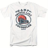 Popfunk Men's Friday the 13th Jason Voorhees Camp Crystal Lake Counselor Vintage Graphic T-Shirt 220g Heavyweight Short Sleeve
