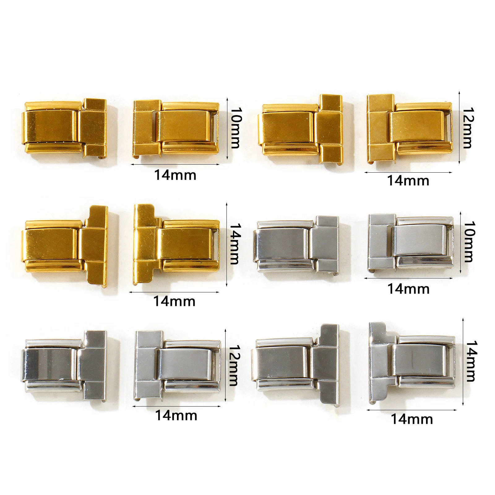 2 Pairs 304 Stainless Steel Italian Charm Multicolor Wrist Watch Adapter Connector Accessories DIY Bracelet Jewelry Wholesale