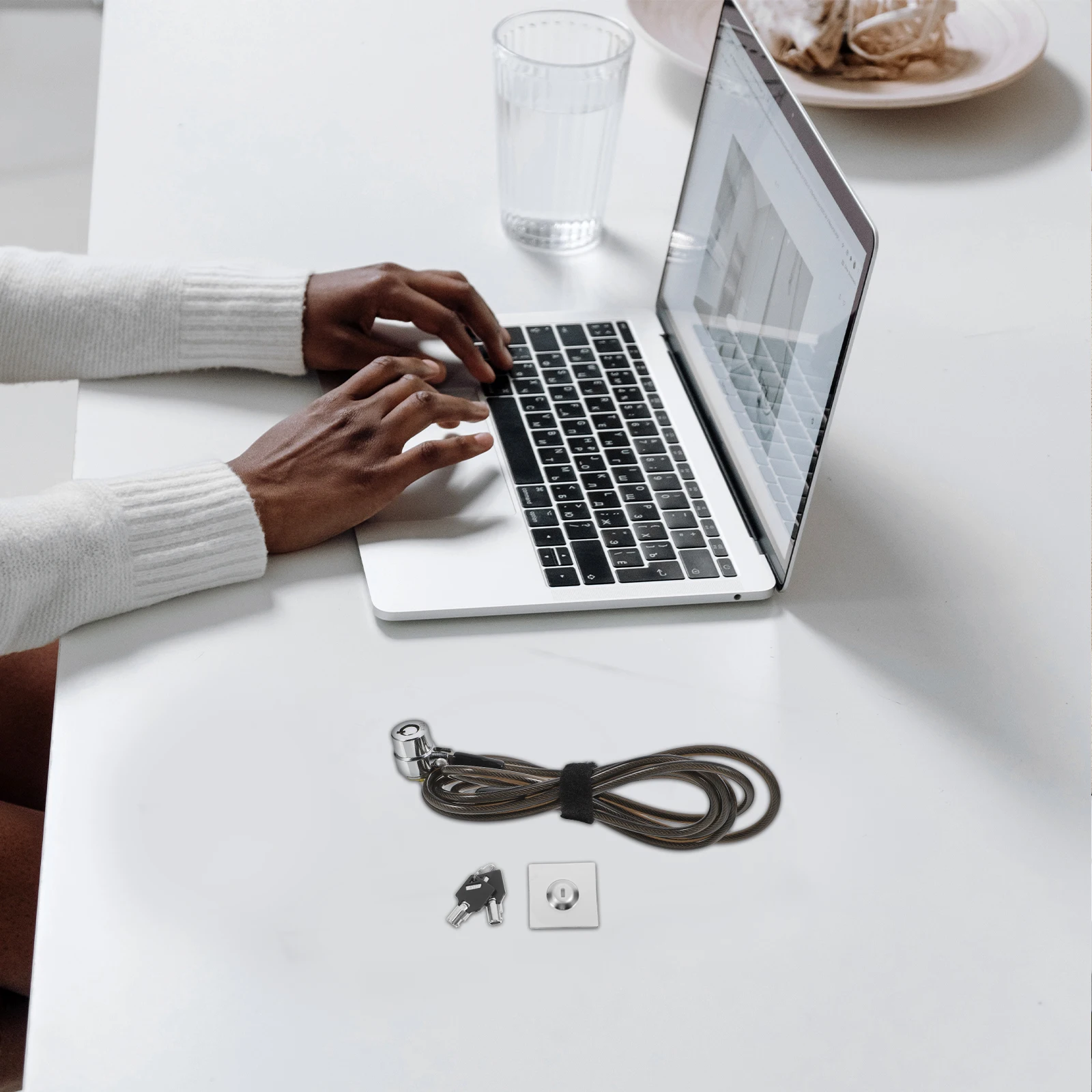 

High Security Alloy Laptop Lock For Laptop Lock Extended Steel Cable Black Notebook Computer