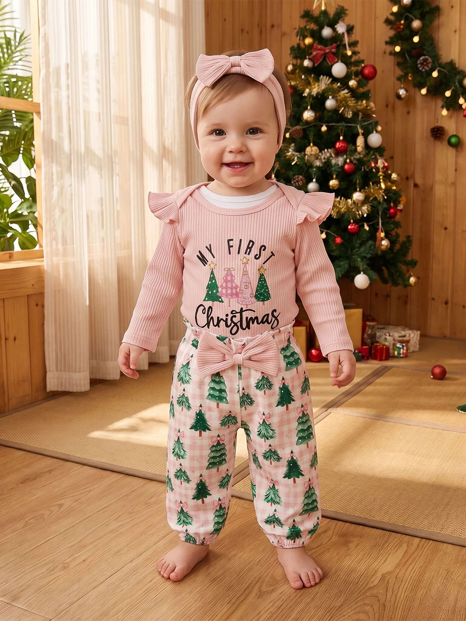 Long Sleeve Pants Headband Embroidered Long Sleeve Christmas Sleeve Romper Sleeve Outfit Embroidered Long