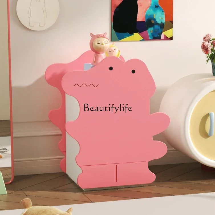 lDopamine fun storage cabinet living room crocodile ornament solid wood dining side cabinet