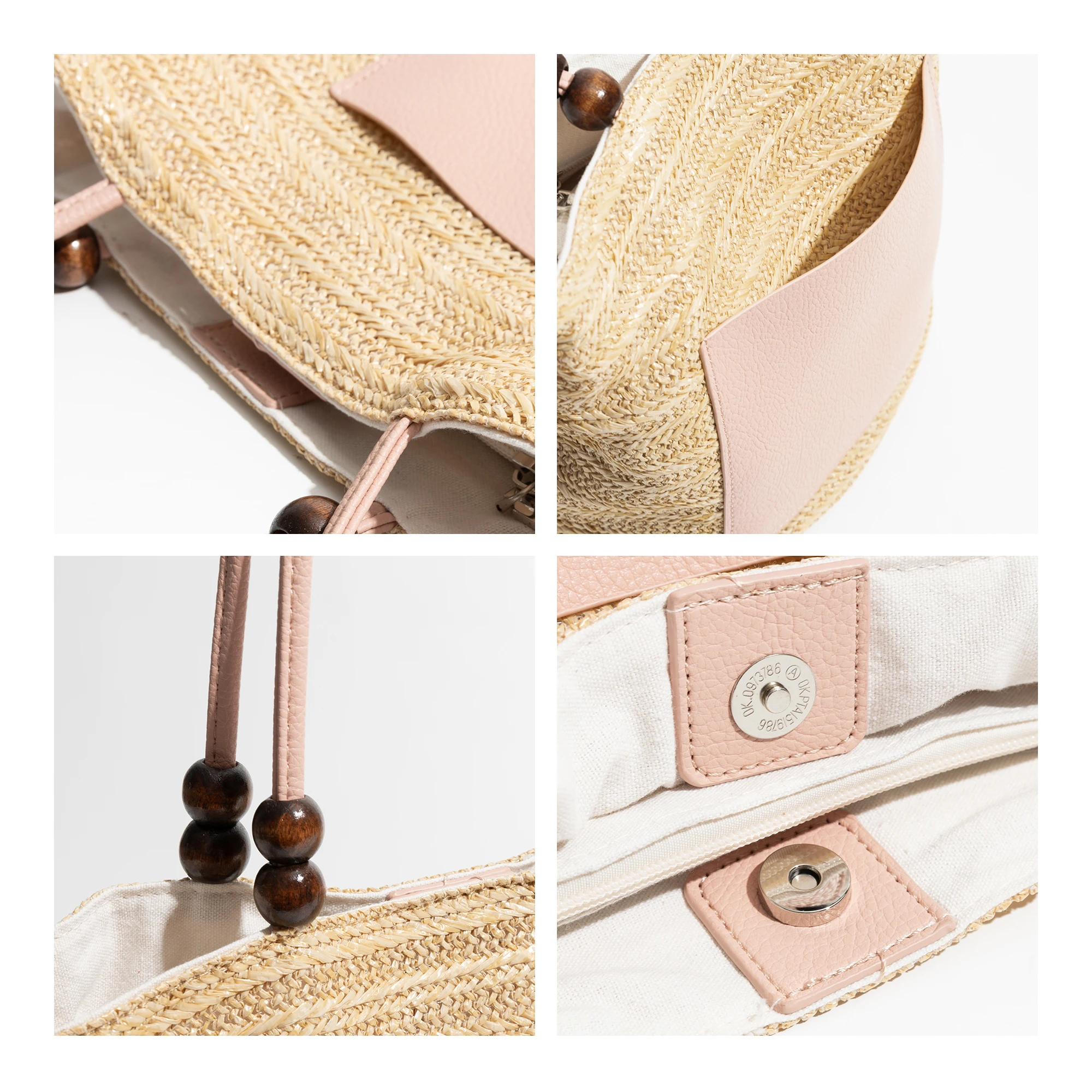 Borsa a tracolla estiva in paglia con manico in rilievo MABULA borsa da spiaggia Chic di grande capacitร borsa da lavoro quadrata da donna Casual